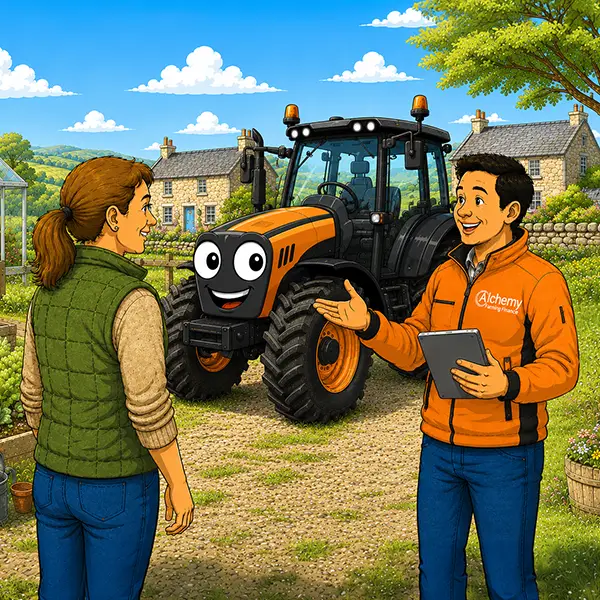 Discussing funding options with female farmer