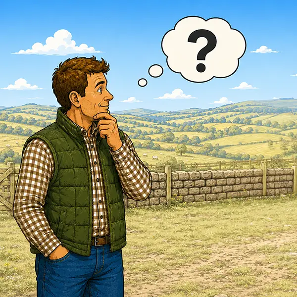 Male farmer thinking