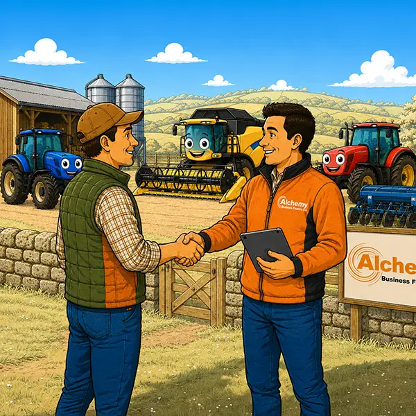 Shaking hands with farmer